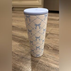 Blue Bow Patterned Tumbler 24oz